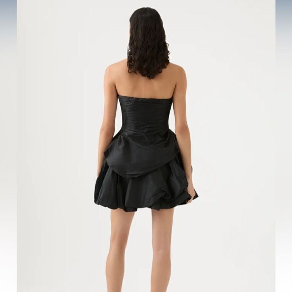 AJE Black Eldora Daybreak Strapless Mini Dress Size: 4 AU or US 0 NWT $525 - Picture 4 of 11